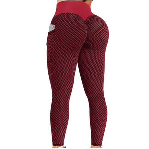 Honeycomb Peach Hip Fitness Yoga Pants