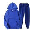 Men Casual Solid Color Sweater And Velvet Pullover Suit