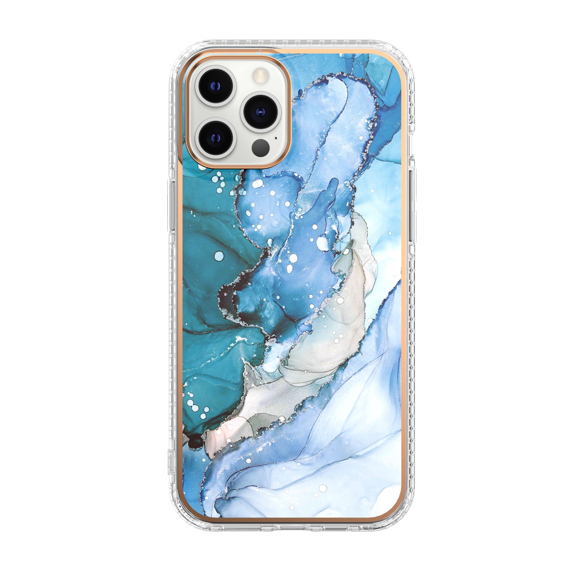 Mosaic Marble Pattern Flower Transparent Phone Case