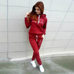 Fashion Love Printed Fleece Sports Suit Women