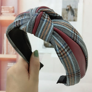 Alpscommerce Houndstooth Wide-brim Retro Headband Adult Hair Accessories