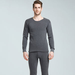 Men Round Neck Warm Pajamas Suit cotton