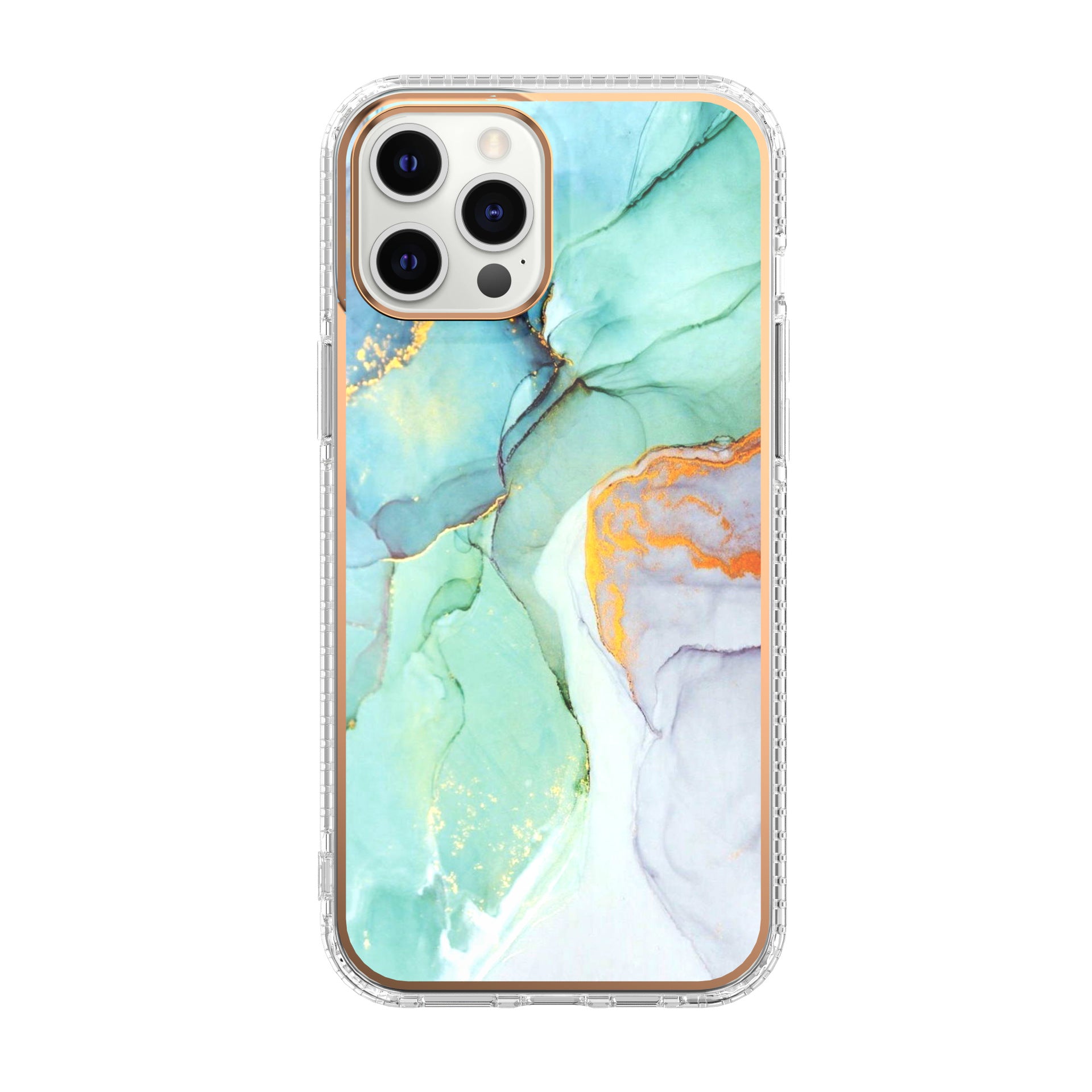 Mosaic Marble Pattern Flower Transparent Phone Case