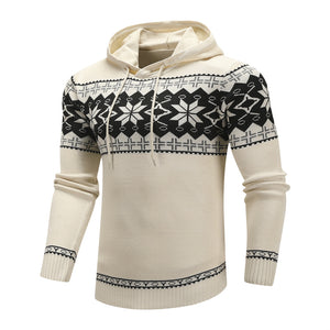 Men Pullover Sweater Fashion Printed Casual Hoodies Knitting