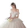 Off White Wedding Dress With Starry Sky New Bride's Fluffy Skirt Looks Slimmer