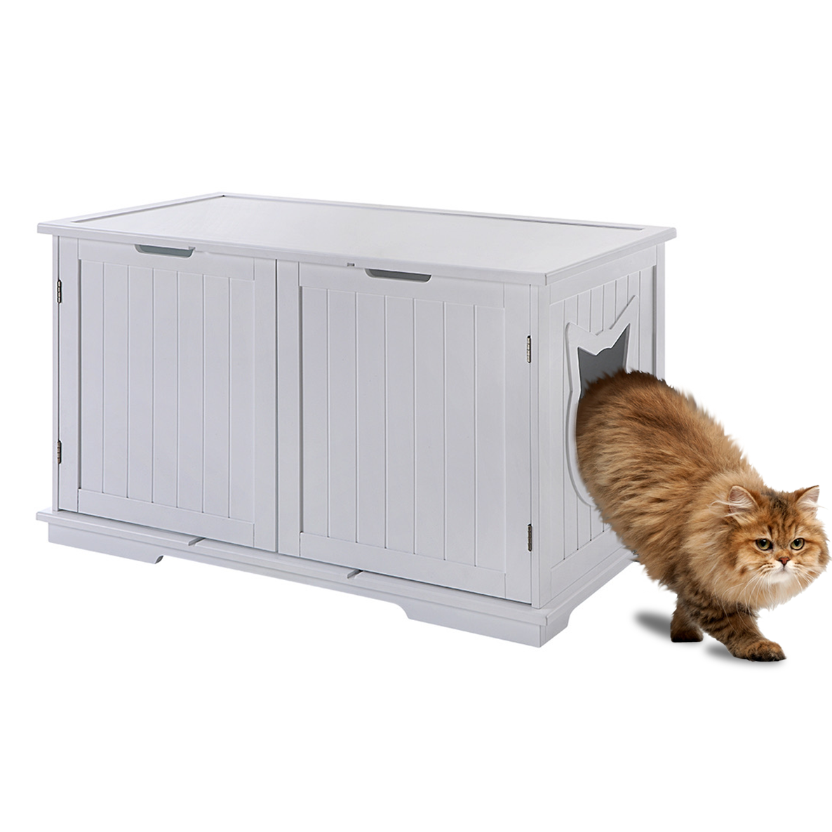 X-Large Cat Washroom Bench Litter Box Enclosure Furniture Box House